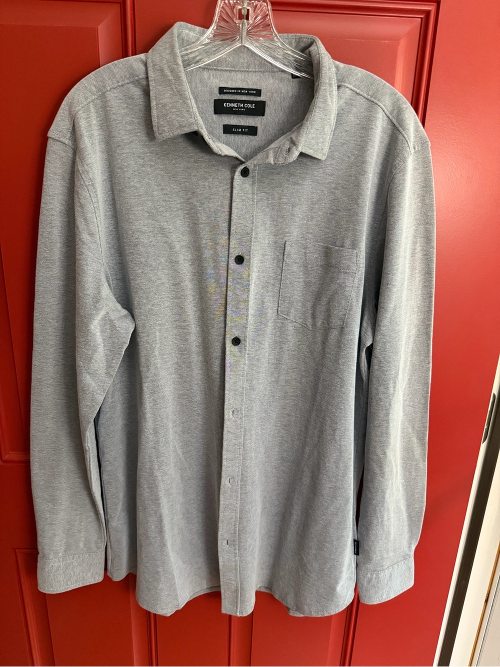 Kenneth Cole Light Gray Casual Button-Down Shirt